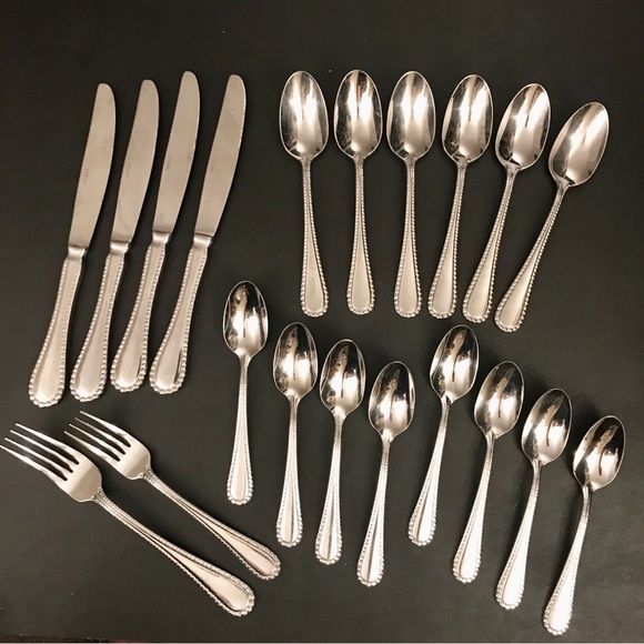 Oneida Pebblebrook ZZ-13 Stainless Flatware Mixed Lot Of 20 Knife Forks Spoons - Picture 1 of 14